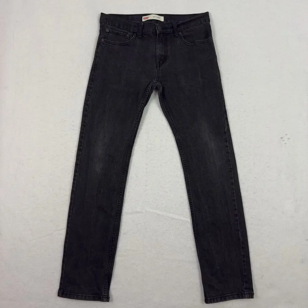 Levi’s Boys Jeans 511 Slim Stretch Denim Black Gray Wash Youth 18 Regular